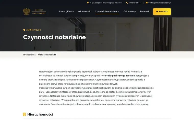 Czynności notarialne — nowa strona (po redesignie)