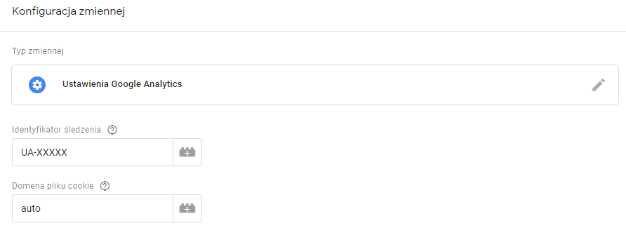 Konfiguracja zmiennej GA w GTM